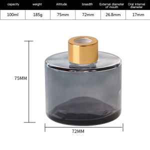 Grey Vintage Round Diffuser Bottle